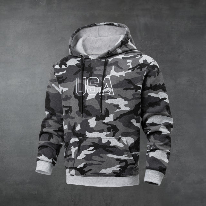 Męska Camouflage Bluza z kapturem
