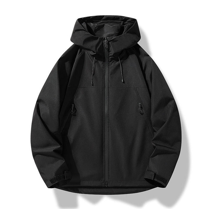 Męska lekka Two-Tone softshell bluza z kapturem kurtka z kapturem, zamkiem kieszeniami i elastycznym dołem