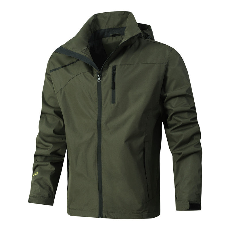 Męska oddychająca wodoodporna softshell kurtka z Seam-Sealed membrana i Packable kapturem