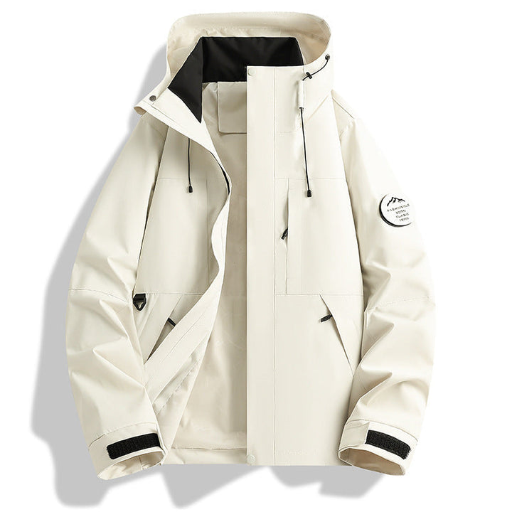 Męska Water i wiatroszczelna kurtka softshell outdoorowy z regulowany kapturem