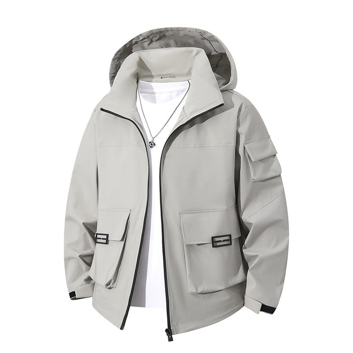 Męska Technical utility kapturemed kurtka z Multiple kieszeniami z patkami i Wwd-Resistant softshell