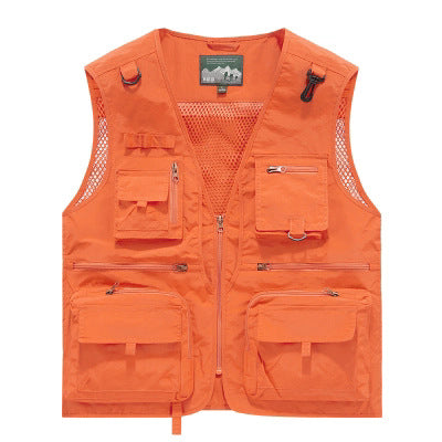 Męska Multifunctional outdoorowy utility kamizelka z numerous zamkiem kieszeniami, D-rwg i carabwer