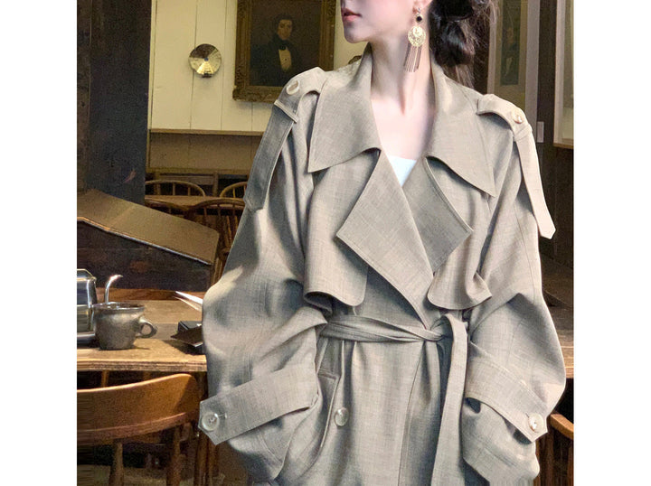 Damska elegancka i codzienna transitional kurtka z contrasting rękawami Drune