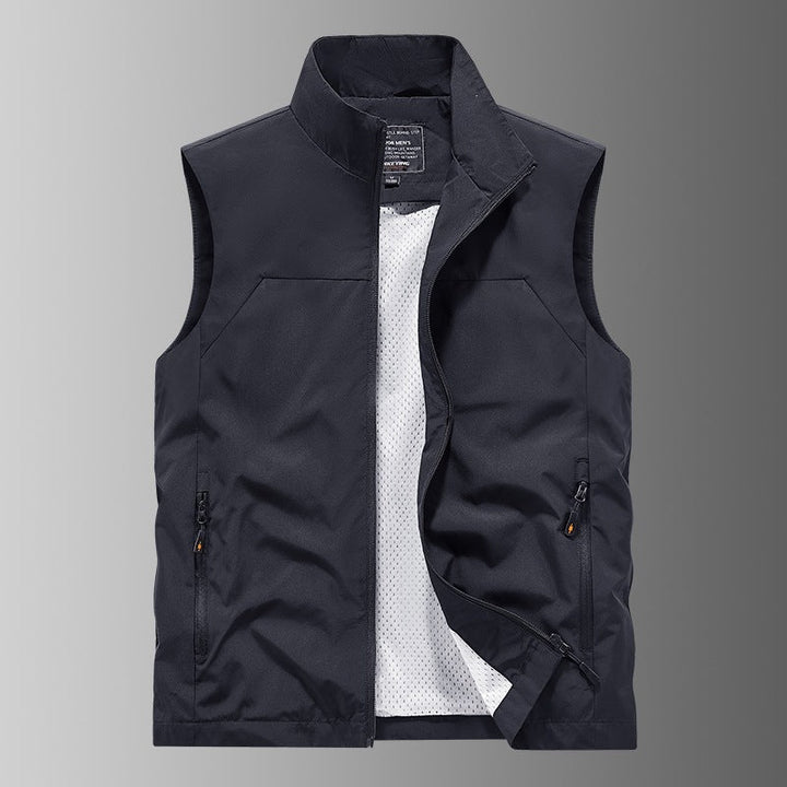 Męski Oddychający Kamizelka użytkowa z Siatka Podszewka, wiatr &amp; wodoodporny exterior &amp; zippered kieszenie