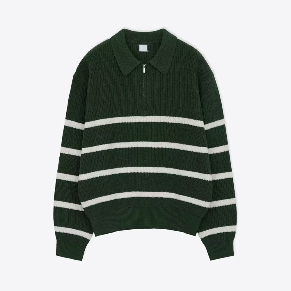 Męska Modny Krótka Rękaw Sweter z Stripes