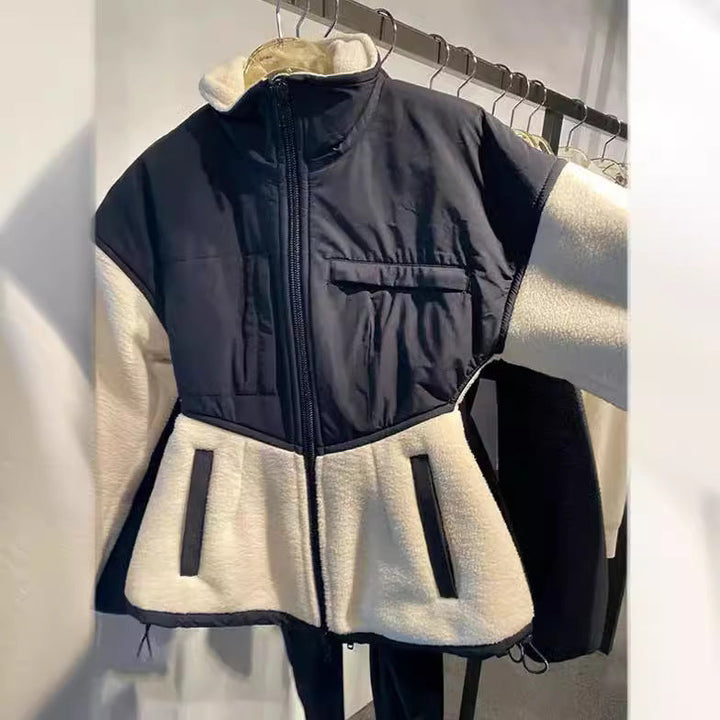 Damska fashionable transitional kurtka z wysokim kołnierzem i practical kieszeniami Lumaza