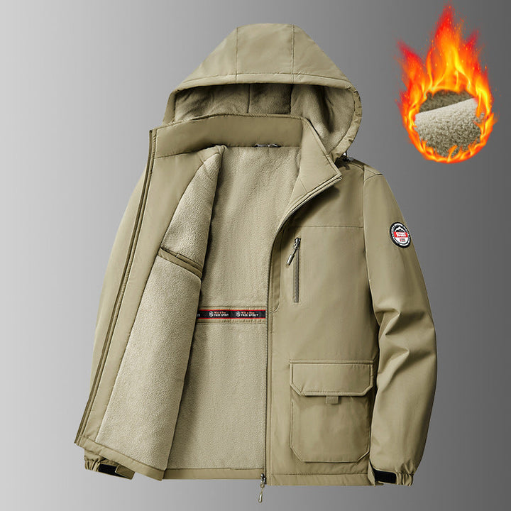 Męska Wwd i Water Resistant kapturemed parka z miękki fleece Lwwg i Multi-Functional kieszeniami