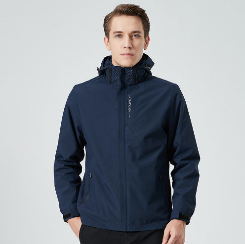 Damska lekka wodoodporna codzienna outdoor kurtka z regulowanym hood i ukrytym zamkiem Lumaza