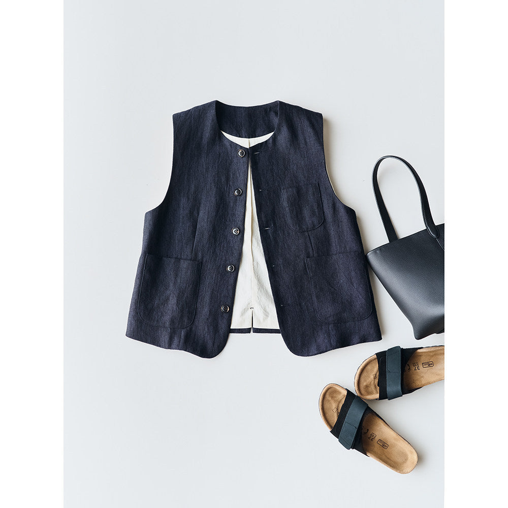 Damska elegancka Linen kamizelka Drune