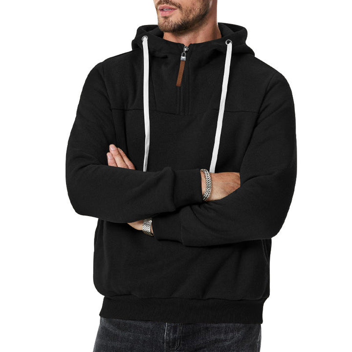 Męska nano sweat krótki zamek z textured interior, regulowany kaptur i szeroki prążkowany Dół