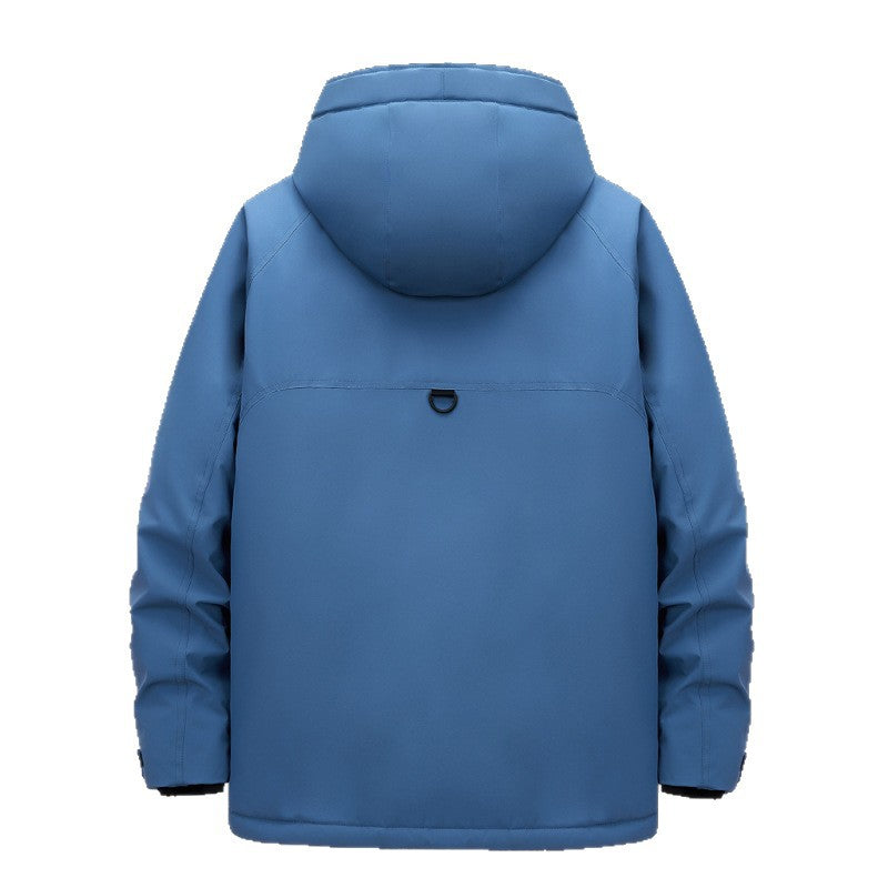 Męski Technical Parka z Wodoodporny Softshell Zewnętrzny Zewnętrzna warstwa i Pikowany Termiczny Ocieplenie