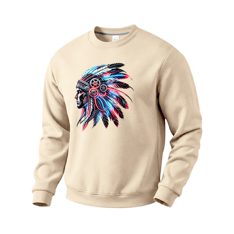 Męska bluza z detailed feather decoration print