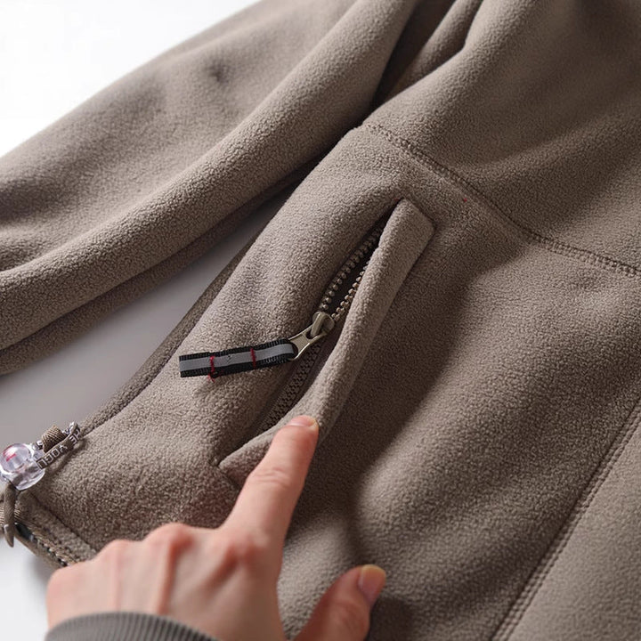 Męski microfleece pikowany kurtka z kołnierz ze stójką, elastyczne mankiety i ukryty side kieszenie