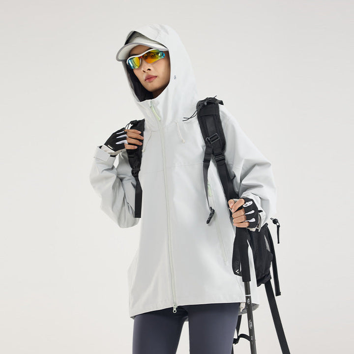 Damska lekka Technical Rain kurtka in oversize funkcjonalna Cut z regulowanym Hood Lumaza