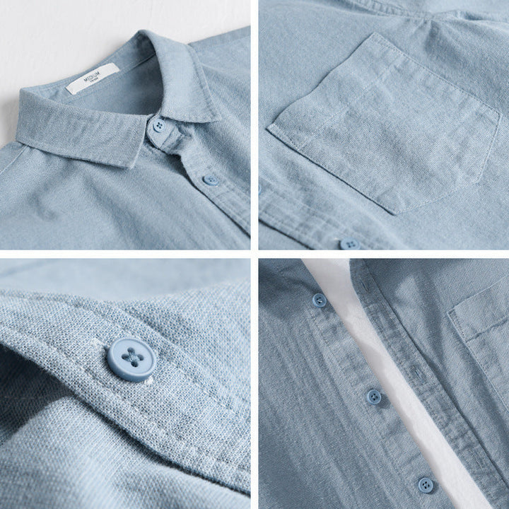 Męski Soft-Touch Mieszanka bawełny Koszula wierzchnia w Layering Stylizacja z Kieszeń na piersi