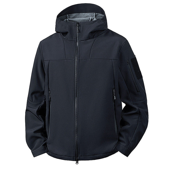 Męska wwd i wodoodporny softshell kurtka z kapturem i tactical kieszeniami