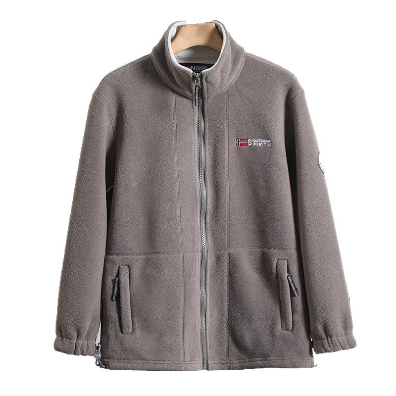 Męski microfleece pikowany kurtka z kołnierz ze stójką, elastyczne mankiety i ukryty side kieszenie