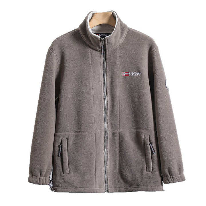 Męski microfleece pikowany kurtka z kołnierz ze stójką, elastyczne mankiety i ukryty side kieszenie
