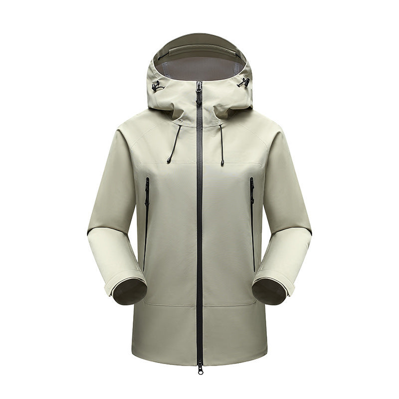 Męski Minimalistic technical three-layer kurtka softshell z sealed szwy i wodoodporny przód zamek