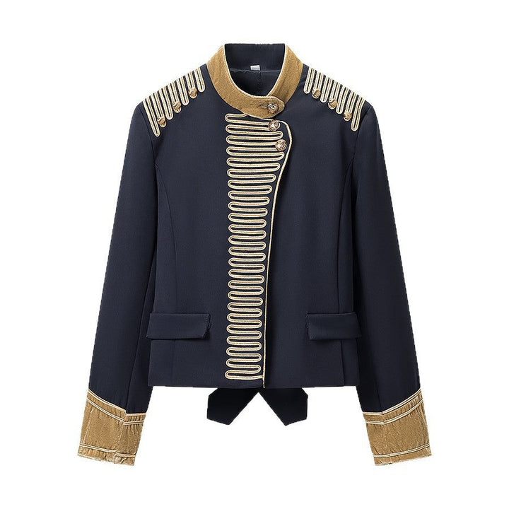 Damska Military-inspired krótka Gala kurtka z Gold Decoration Lumaza