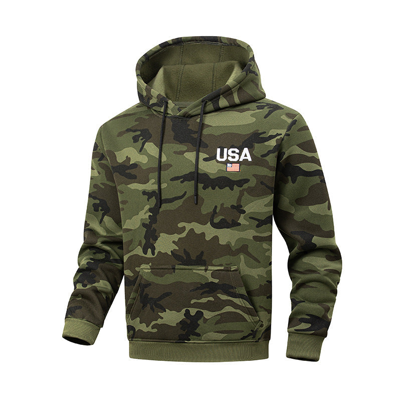 Męska sportowa bluza z kapturem z camouflage Wzór