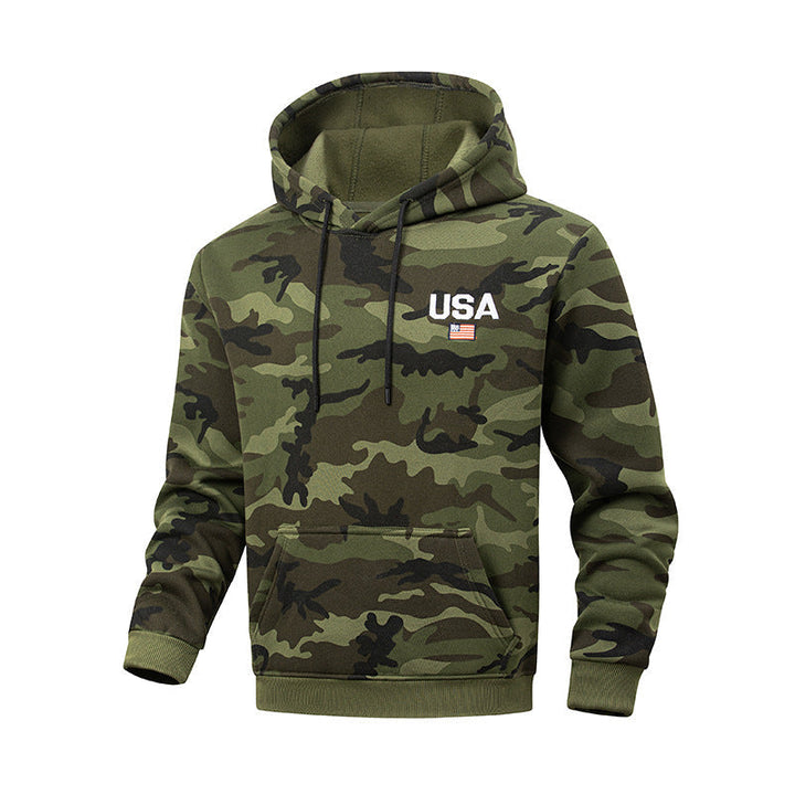 Męska sportowa bluza z kapturem z camouflage Wzór