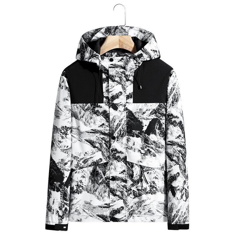 Męska lekka wodoodporny kapturemed softshell kurtka z ukryty Press Stud listwa i ściągaczem