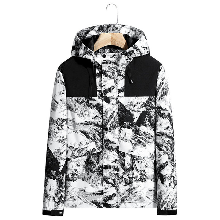 Męska lekka wodoodporny kapturemed softshell kurtka z ukryty Press Stud listwa i ściągaczem