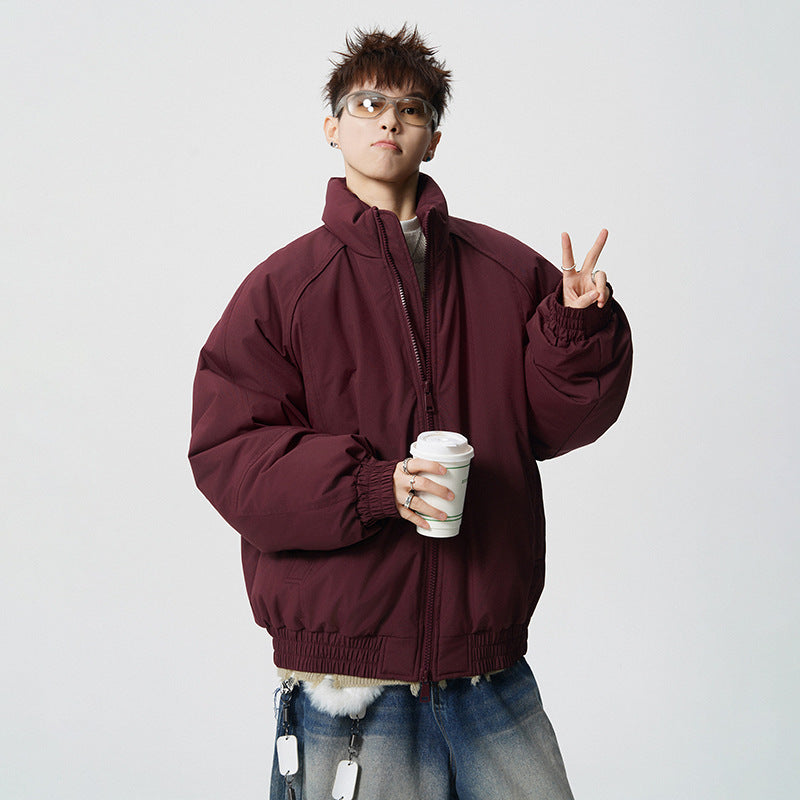 Męski Oversized Windbreaker z Stójka i Elastic Mankiety