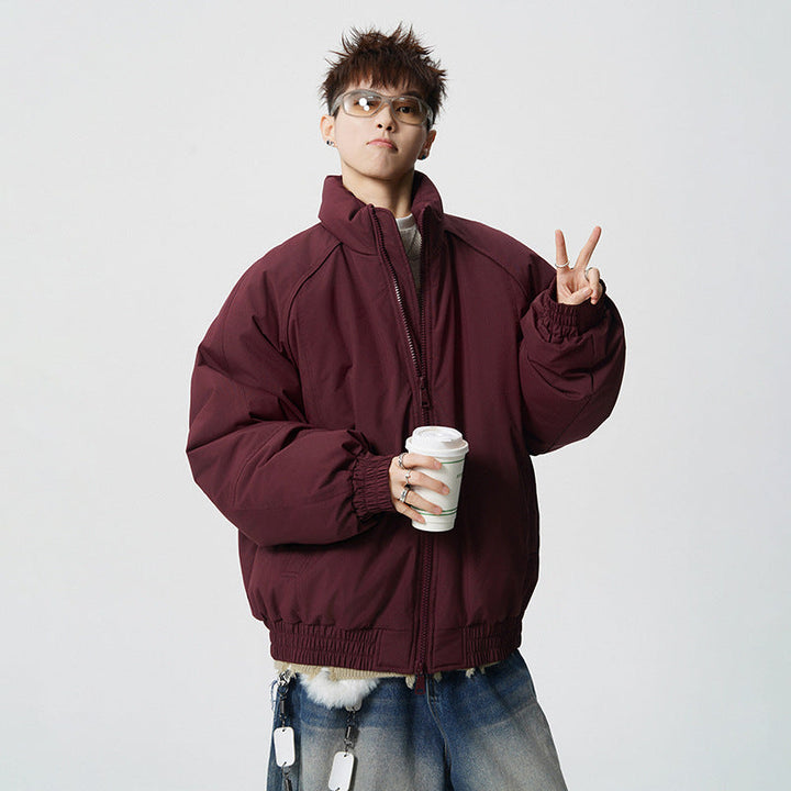 Męski Oversized Windbreaker z Stójka i Elastic Mankiety