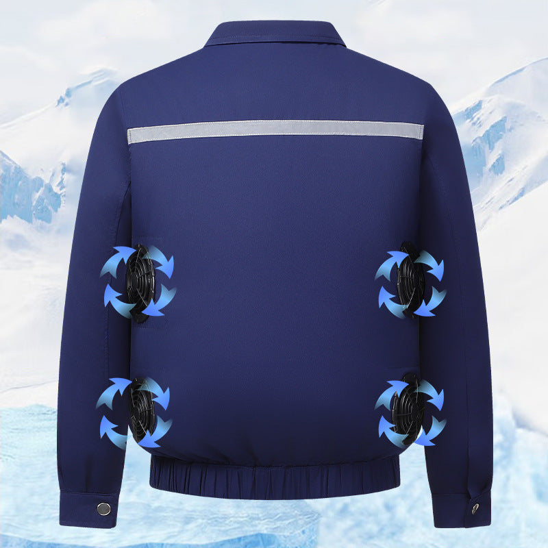 Unisex nan cooling work kurtka z zintegrowane wentylacja system