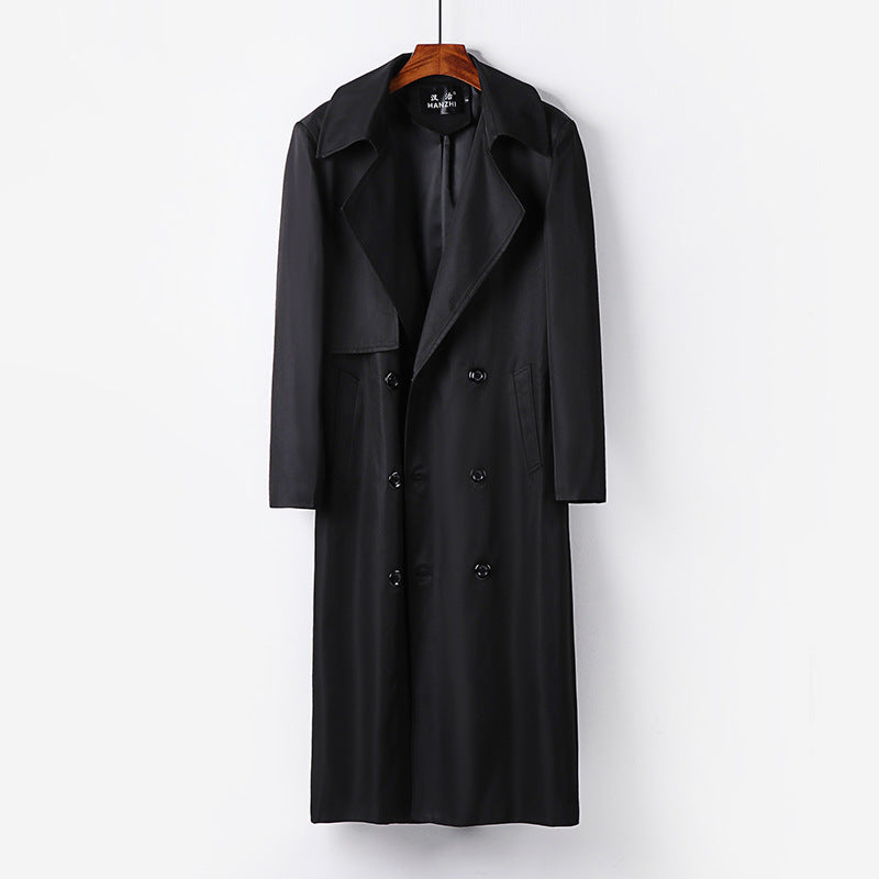 Męska wodoodporny długa Trench płaszcz z Waist Belt i Distwctive Shawl kołnierzem