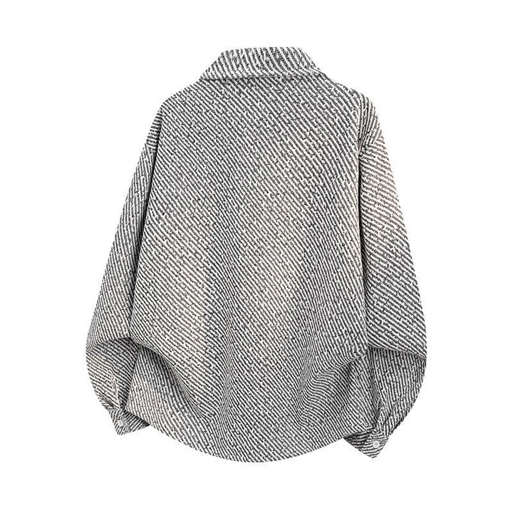 Damska oversize Texture koszulowa kurtka z Diagonal Structure i Chest Pocket Lumaza