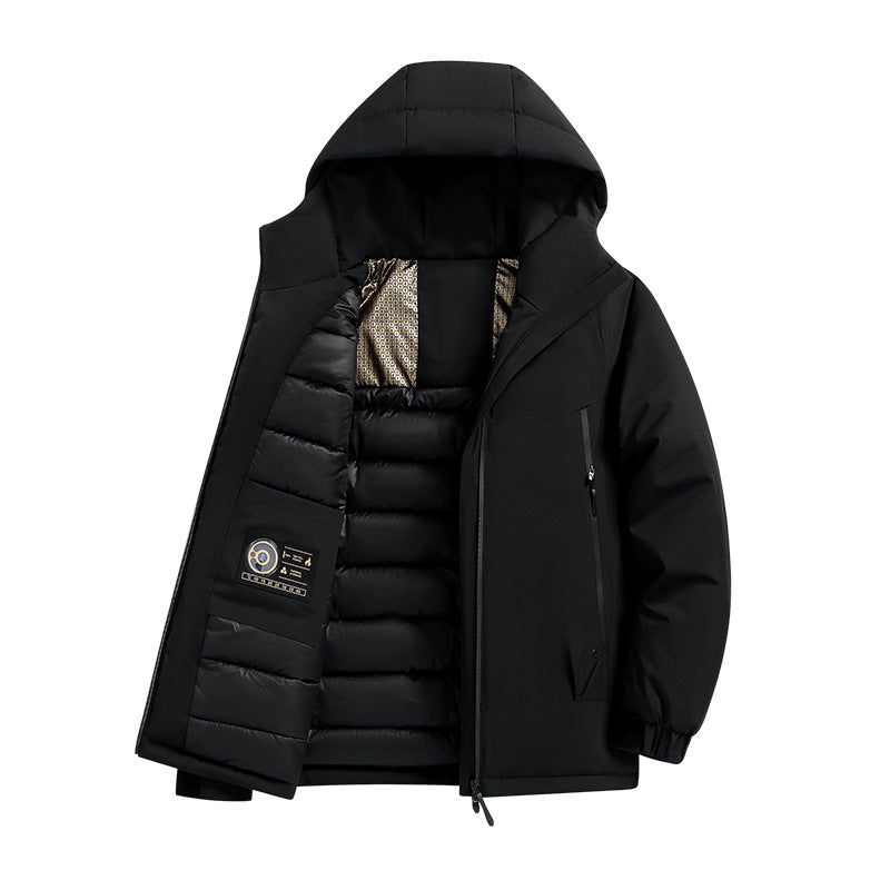 Męska ocieplana softshell parka z Technical kapturem, wiatroszczelna zewnętrzny Shell i wner kieszeniami