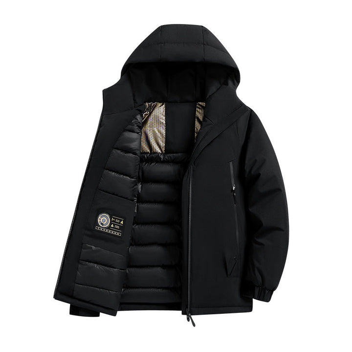 Męska ocieplana softshell parka z Technical kapturem, wiatroszczelna zewnętrzny Shell i wner kieszeniami