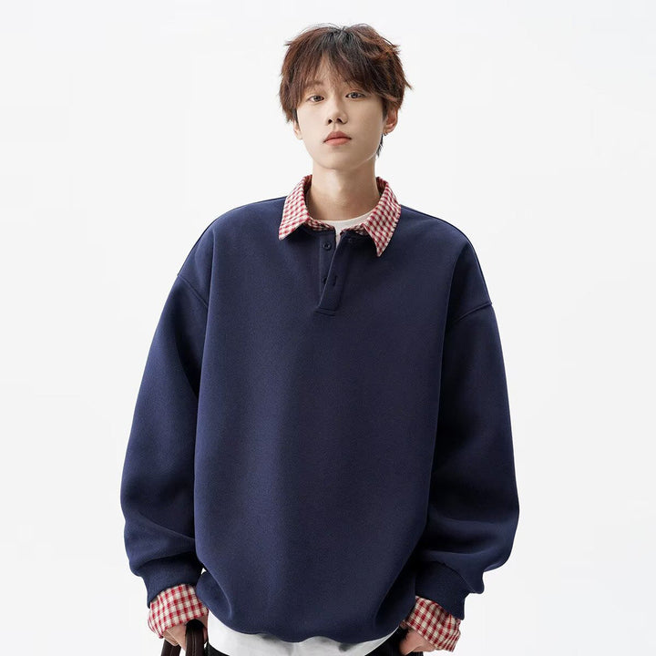 Męska Oversize Bluza z Kołnierz