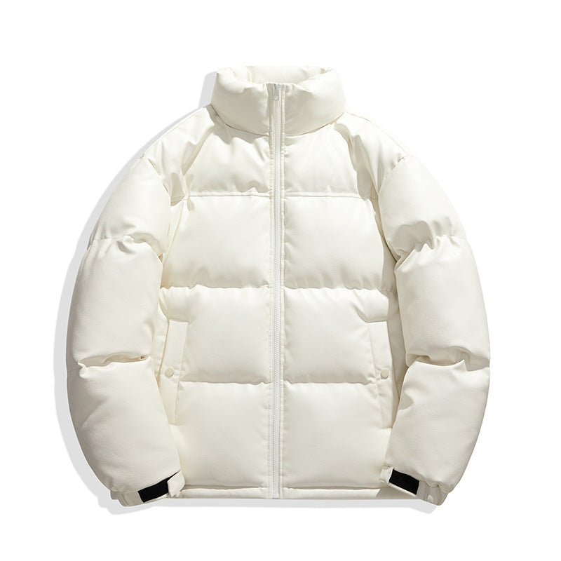Kurtka pikowana unisex z imitacji skóry lekka puchowa