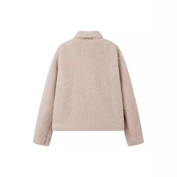 Damska teddy płaszcz made of faux shearling z oversize kołnierzem Lumaza