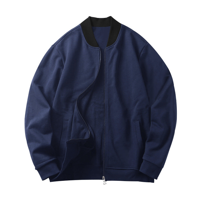 Męska sporty-elegant sweat kurtka w bomber Styl z kontrastowy Kołnierz i dwukierunkowy zamek