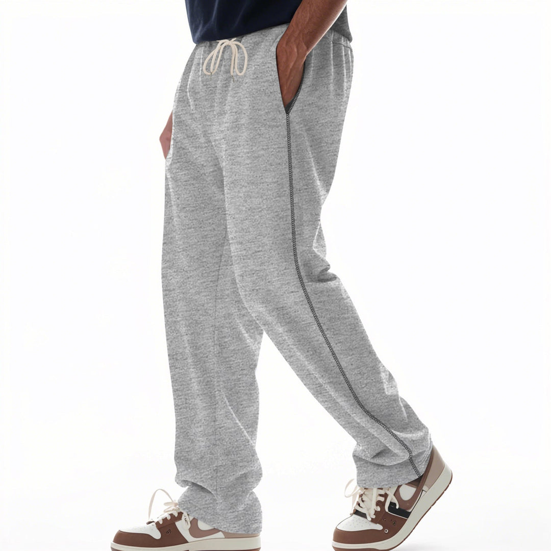 Męska casually fitting sweatpants z boczny ozdobny szew, elastyczny Komfort waistband, i deep kieszenie boczne
