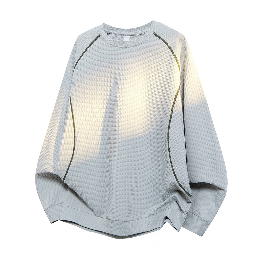 Męska Waffle Structure Oversize Bluza z Raglanowy Rękawy i Luźny krój