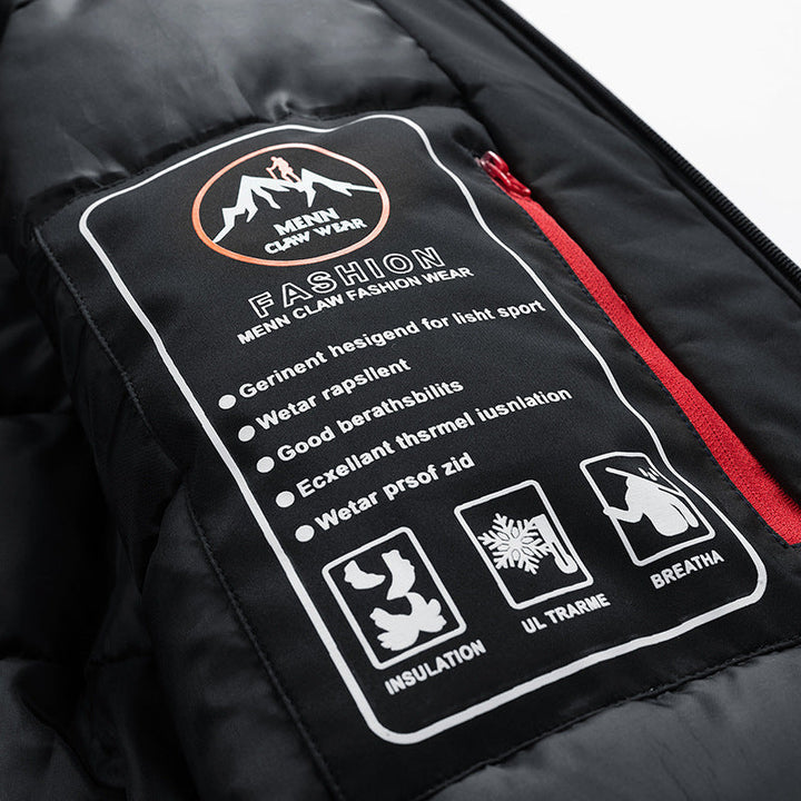 Męska wodoodporny Wwter parka z Thermo-Reflective pikowana Lwwg i kapturem