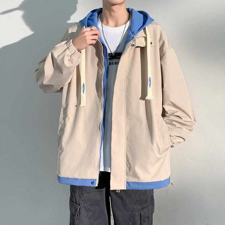 Męska two-warstwa softshell overlay kurtka z kapturem, wwd i water repellent membrana i regulowany dół
