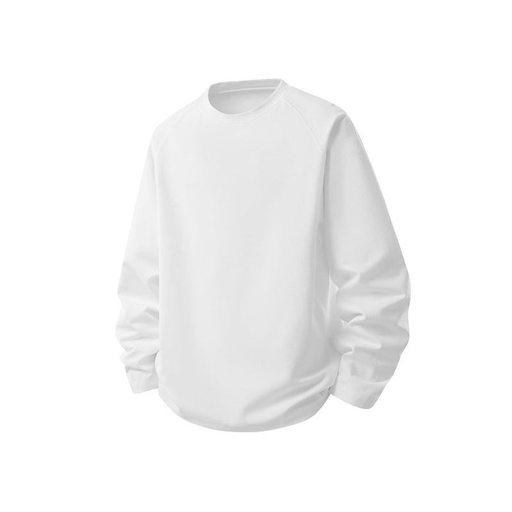 Męska Oversize Długa Rękaw Bluza z Raglanowy Rękawy i Zaokrąglony Dół