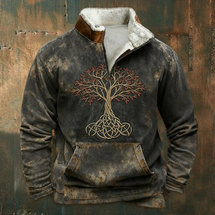 Męska Miejski Polar Pulower z Tree Motif