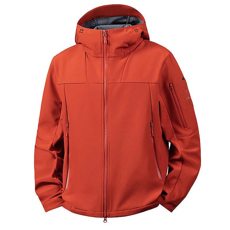 Męska wwd i wodoodporny softshell kurtka z kapturem i tactical kieszeniami