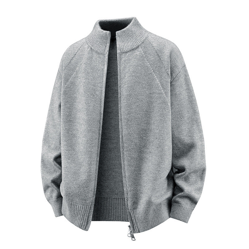 Męska Stylowy Zip-Up Kardigan