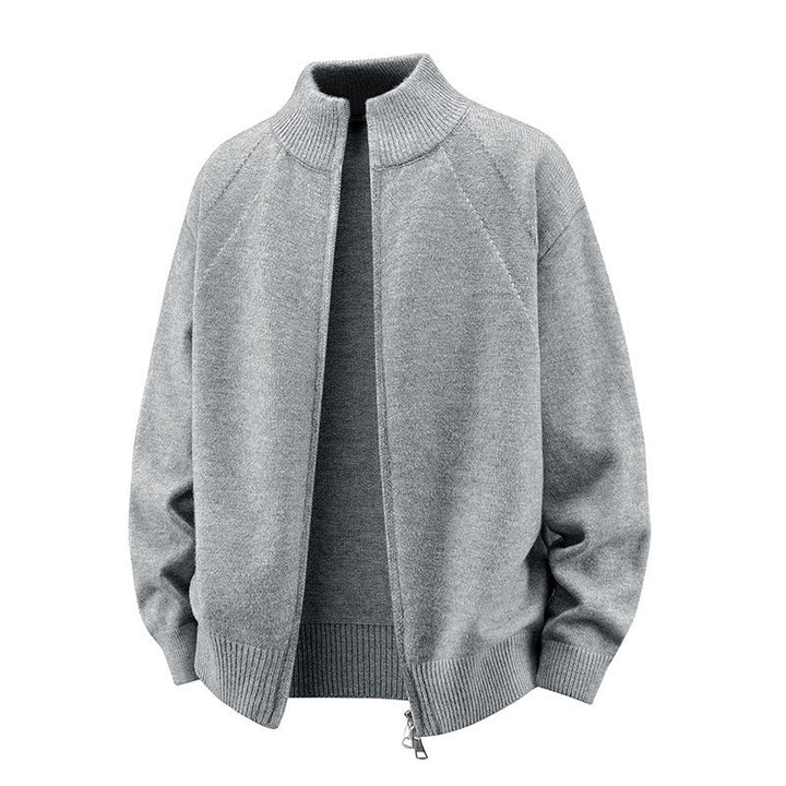 Męska Stylowy Zip-Up Kardigan