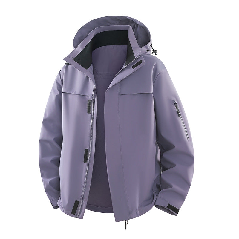 Męska miejski kurtka softshell outdoorowy z kapturem, ukrytym zamkiem i Multiple kieszeniami