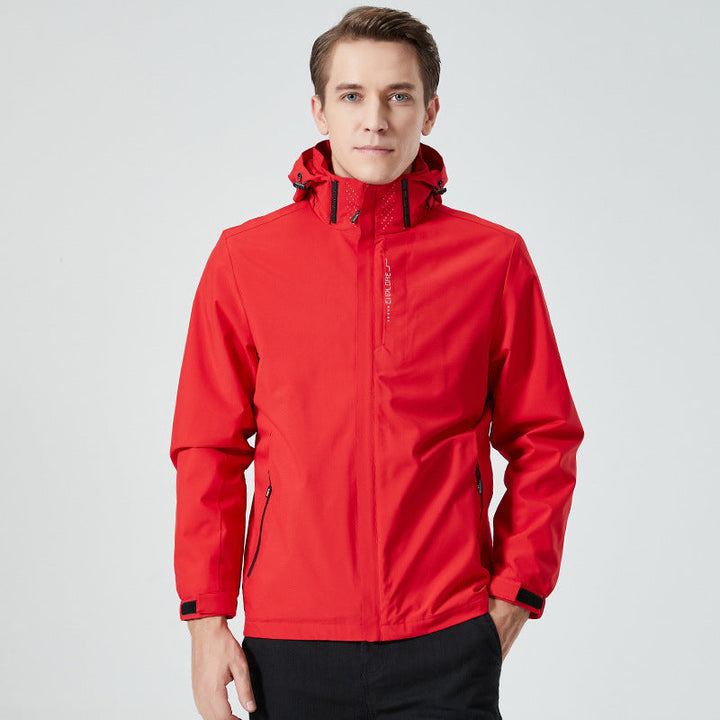 Damska lekka wodoodporna codzienna outdoor kurtka z regulowanym hood i ukrytym zamkiem Lumaza